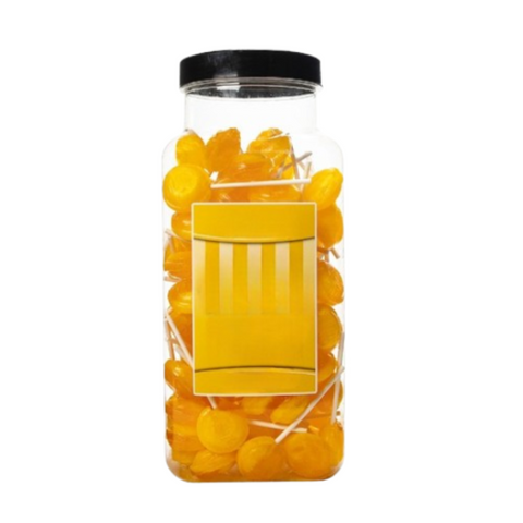 Dobsons Pineapple Mega Lollies 90 Unwrapped Lollipops Jar British Gluten Free and Vegetarian Friendly Candy Lolly