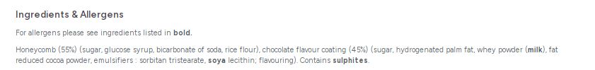Zorba Online Chocolate Covered Cinder Toffee 1kg Bag