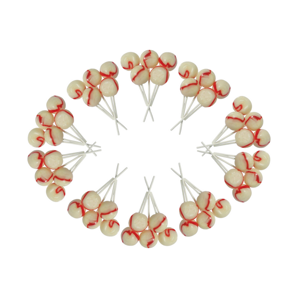 Dobsons Raspberry Ripple Mega Lollies 50 Unwrapped Lollipops Bag British Gluten Free and Vegetarian Friendly Candy Lolly