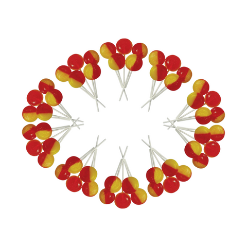 Dobsons Rhubarb and Custard Mega Lollies 50 Unwrapped Lollipops Bag British Gluten Free and Vegetarian Friendly Candy Lolly