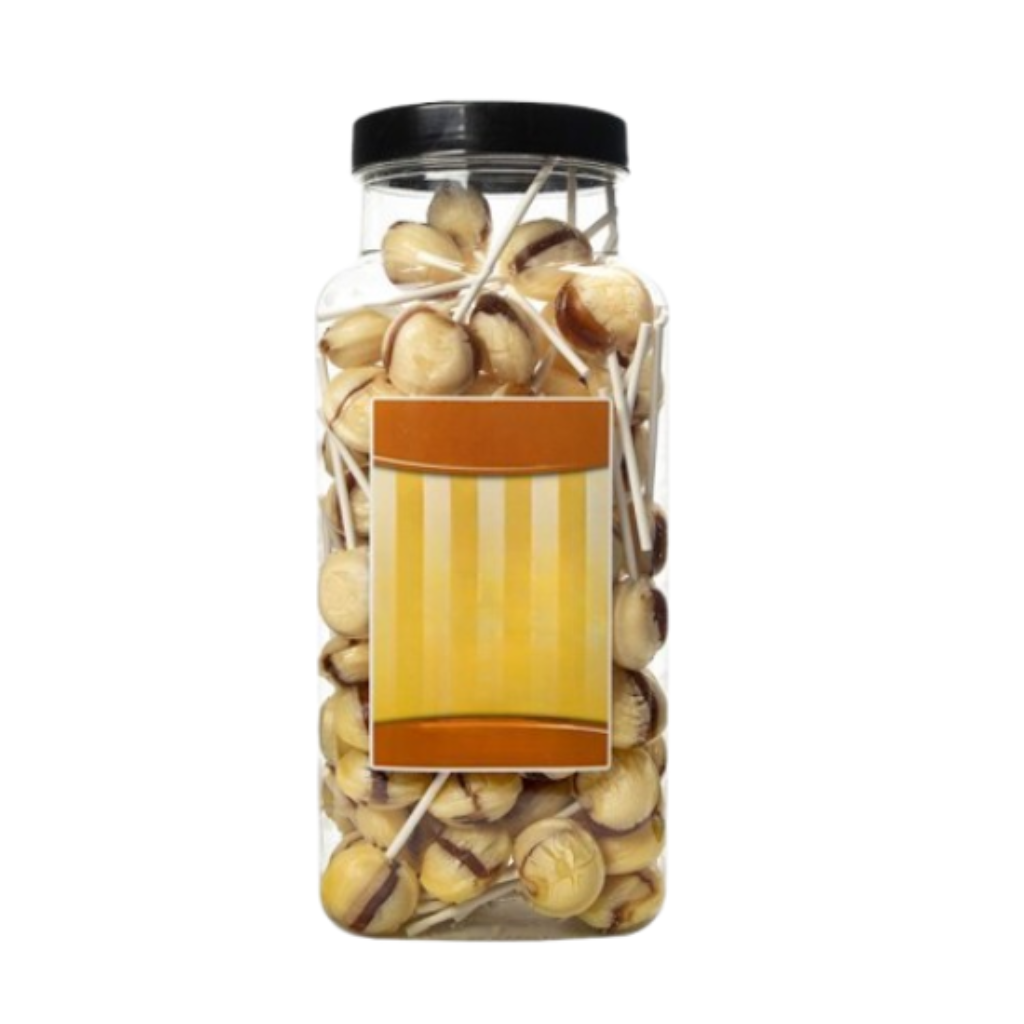 Dobsons Salted Caramel Mega Lollies 90 Unwrapped Lollipops Jar British Gluten Free and Vegetarian Friendly Candy Lolly