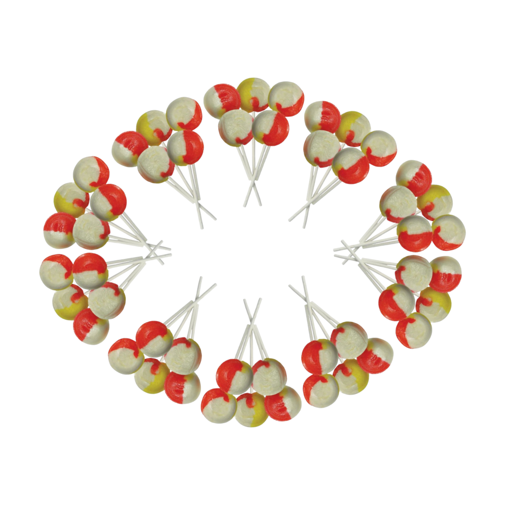 Dobsons Sherbet Pip Mega Lollies 50 Unwrapped Lollipops Bag British Gluten Free and Vegetarian Friendly Candy Lolly