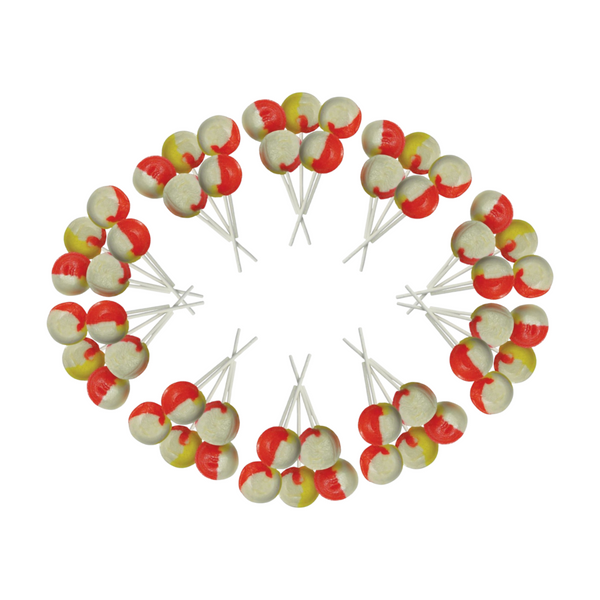 Dobsons Sherbet Pip Mega Lollies 50 Unwrapped Lollipops Bag British Gluten Free and Vegetarian Friendly Candy Lolly