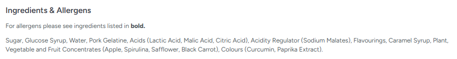 Zorba Online Sour Favourites Mix 500g Bag