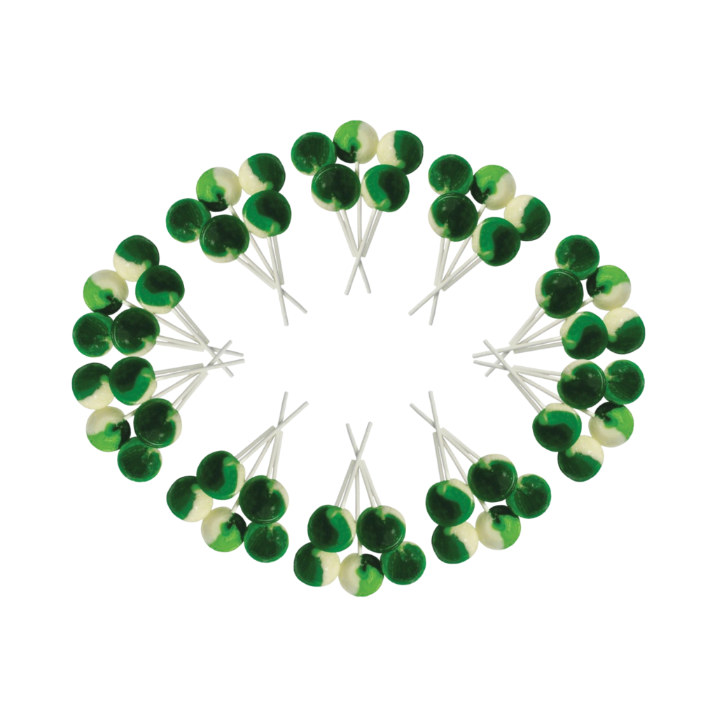 Dobsons Sour Apple Mega Lollies 50 Unwrapped Lollipops Bag British Gluten Free and Vegetarian Friendly Candy Lolly