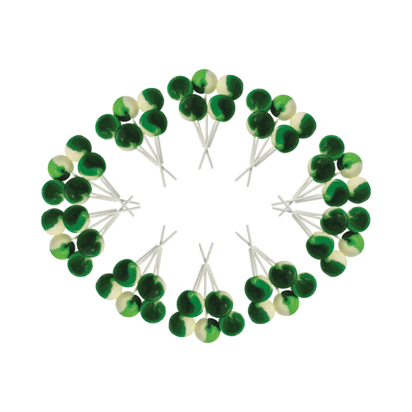 Dobsons Sour Apple Mega Lollies 50 Unwrapped Lollipops Bag British Gluten Free and Vegetarian Friendly Candy Lolly