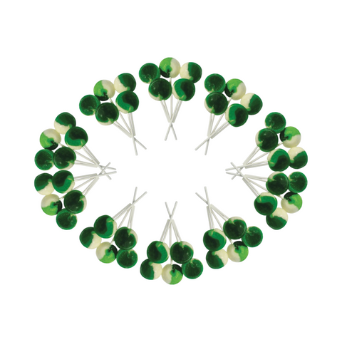 Dobsons Sour Apple Mega Lollies 50 Unwrapped Lollipops Bag British Gluten Free and Vegetarian Friendly Candy Lolly