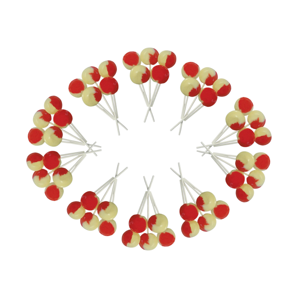 Dobsons Strawberry and Cream Mega Lollies 50 Unwrapped Lollipops Bag British Gluten Free and Vegetarian Friendly Candy Lolly