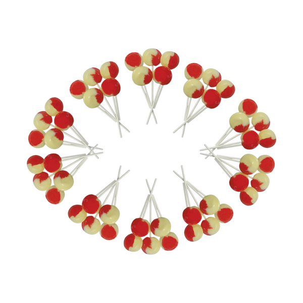 Dobsons Strawberry and Cream Mega Lollies 50 Unwrapped Lollipops Bag British Gluten Free and Vegetarian Friendly Candy Lolly