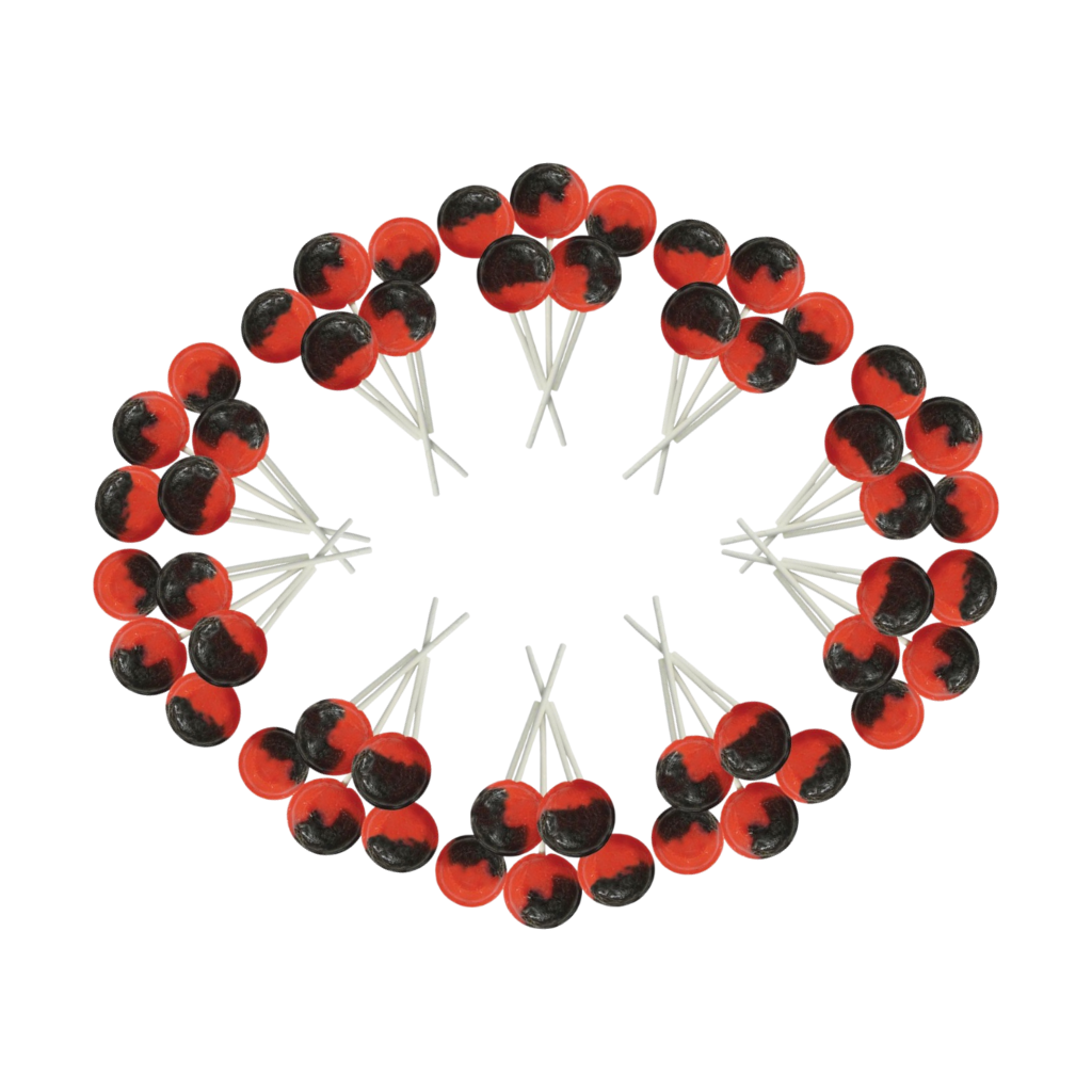 Dobsons Strawberry Split Mega Lollies 50 Unwrapped Lollipops Bag British Gluten Free and Vegetarian Friendly Candy Lolly