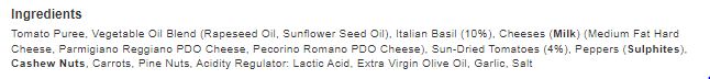 Sacla' Sun-Dried Tomato Pesto 190g (Pack of 6)