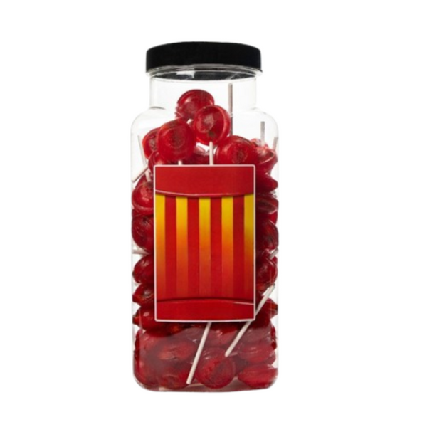 Dobsons Traffic Light Mega Lollies 90 Unwrapped Lollipops Jar British Gluten Free and Vegetarian Friendly Candy Lolly