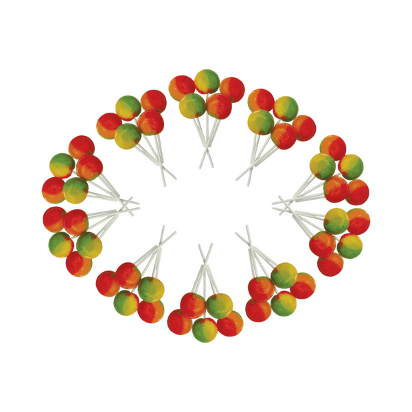 Dobsons Tropical Fruit Mega Lollies 50 Unwrapped Lollipops Bag British Gluten Free and Vegetarian Friendly Candy Lolly