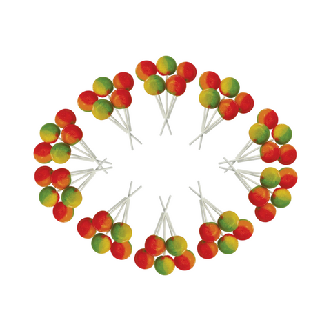 Dobsons Tropical Fruit Mega Lollies 50 Unwrapped Lollipops Bag British Gluten Free and Vegetarian Friendly Candy Lolly
