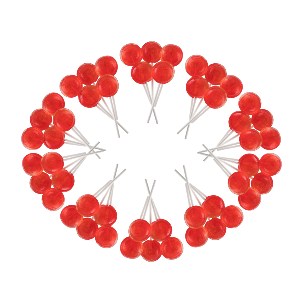 Dobsons Turkish Delight Mega Lollies 50 Unwrapped Lollipops Bag British Gluten Free and Vegetarian Friendly Candy Lolly