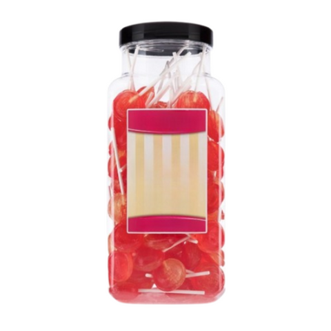 Dobsons Turkish Delight Mega Lollies 90 Unwrapped Lollipops Jar British Gluten Free and Vegetarian Friendly Candy Lolly