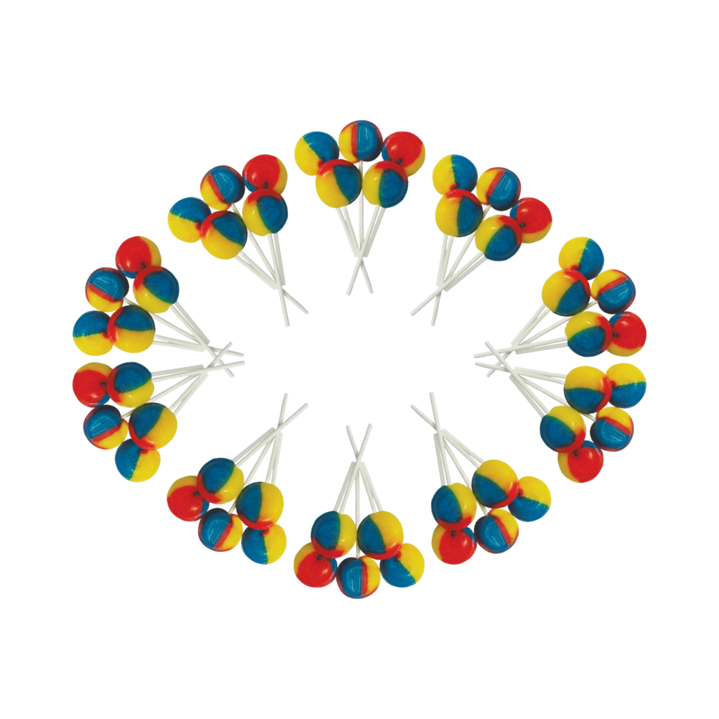 Dobsons Tutti Frutti Mega Lollies 50 Unwrapped Lollipops Bag British Gluten Free and Vegetarian Friendly Candy Lolly