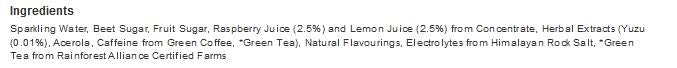 Tenzing Raspberry & Yuzu Natural Energy 12 x 330ml
