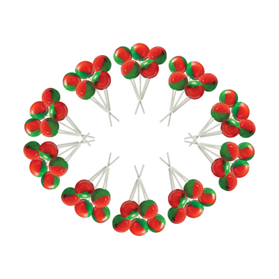 Dobsons Watermelon Mega Lollies 50 Unwrapped Lollipops Bag British Gluten Free and Vegetarian Friendly Candy Lolly