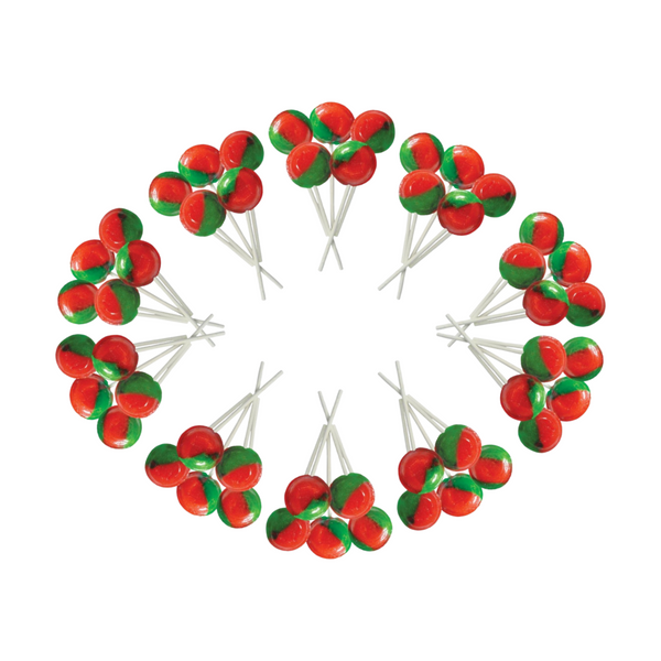 Dobsons Watermelon Mega Lollies 50 Unwrapped Lollipops Bag British Gluten Free and Vegetarian Friendly Candy Lolly