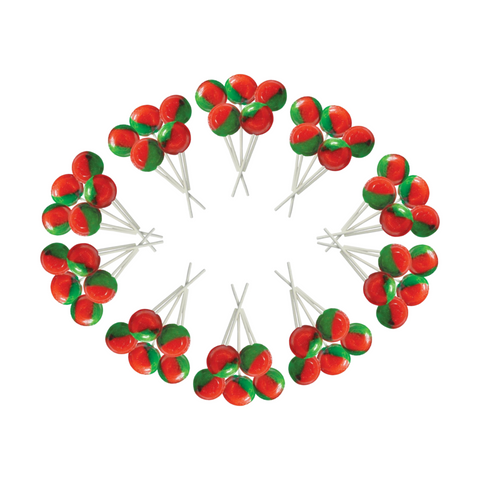 Dobsons Watermelon Mega Lollies 50 Unwrapped Lollipops Bag British Gluten Free and Vegetarian Friendly Candy Lolly