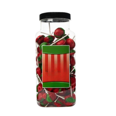 Dobsons Watermelon Mega Lollies 90 Unwrapped Lollipops Jar British Gluten Free and Vegetarian Friendly Candy Lolly