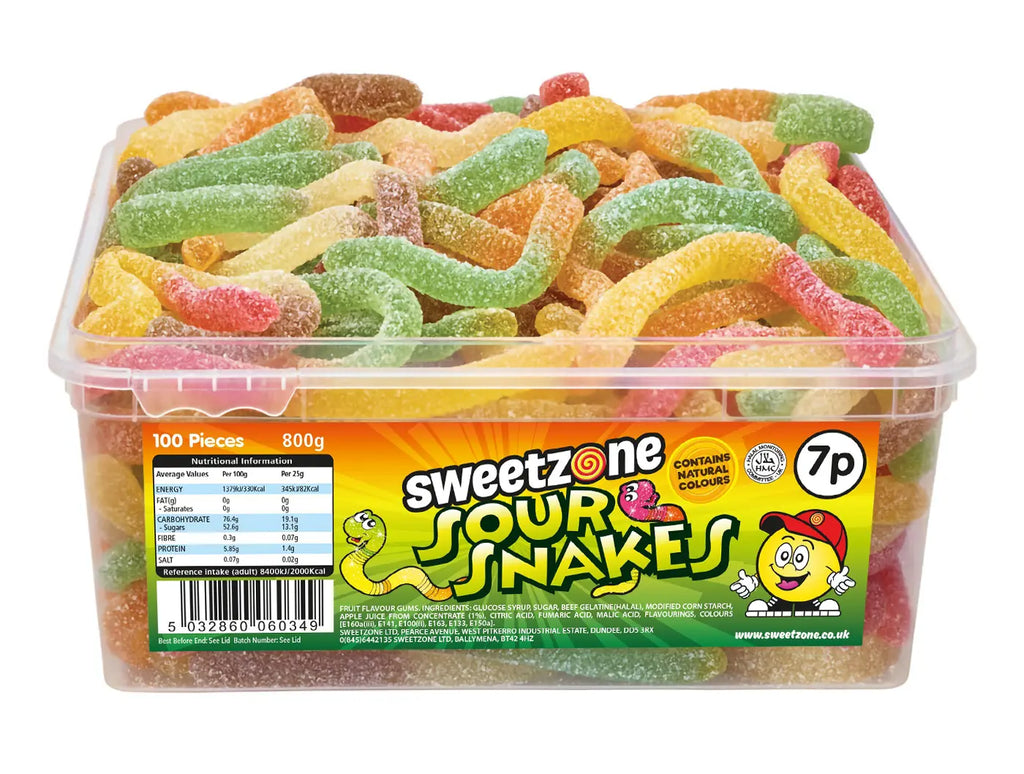 Sweetzone Sour Snakes 800g (Pack of 1)