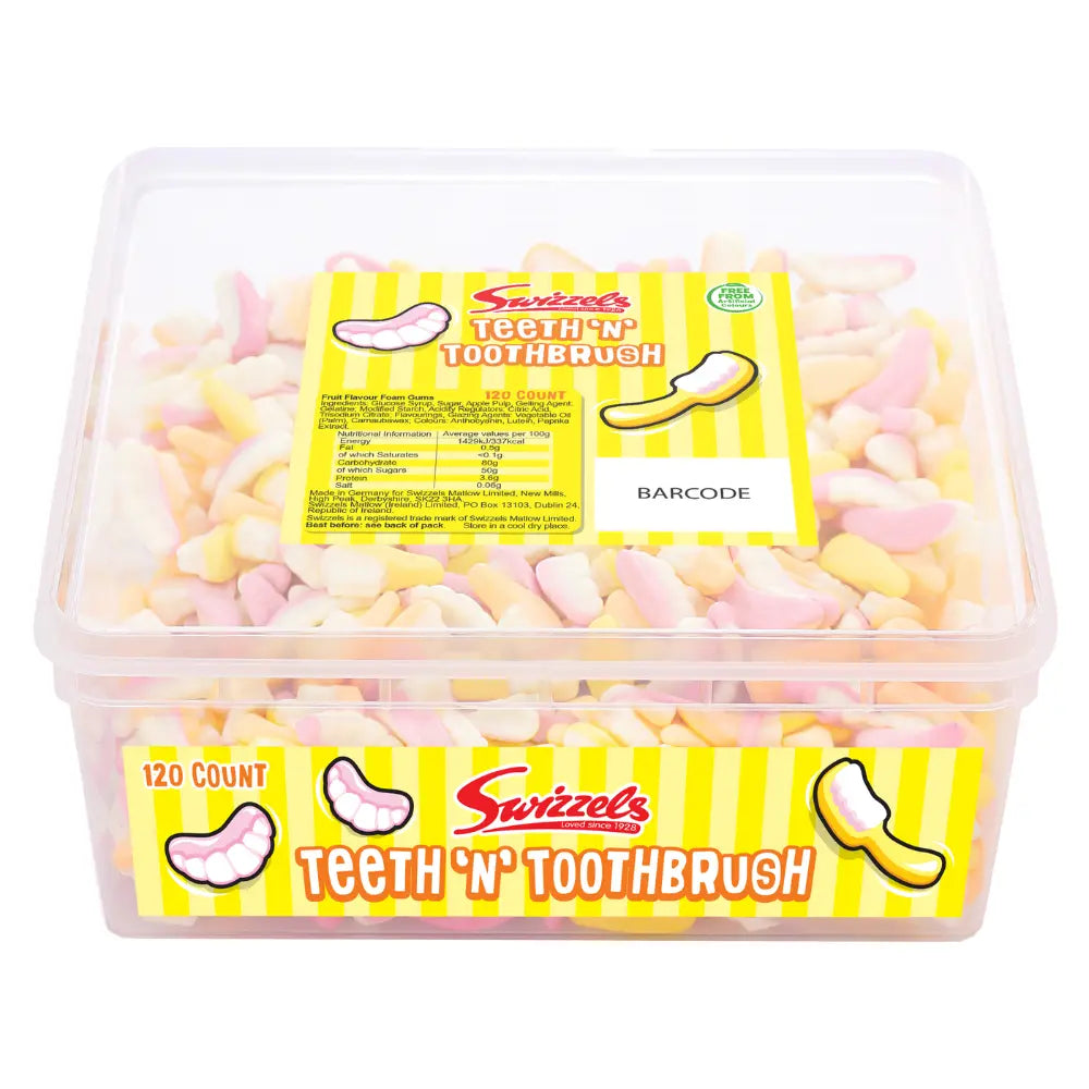 Swizzels Teeth n Toothbrush Tub 576g (Pack of 1)