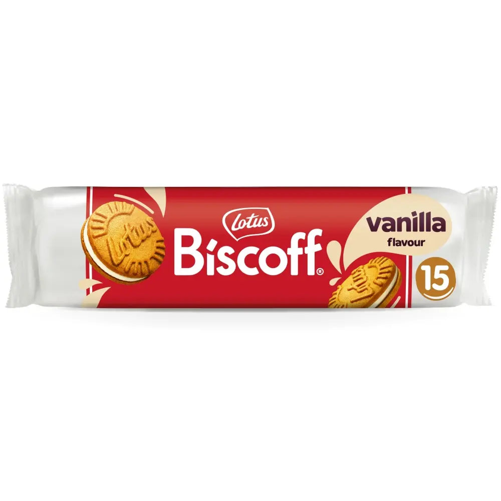 Lotus Biscoff Sandwich Vanilla Cream Biscuits 150g (Pack of 9)