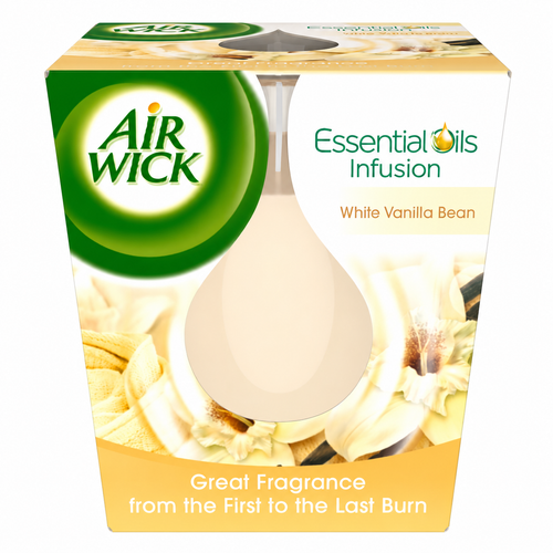 Air Wick White Vanilla Bean Candle 105g ( pack of 6)