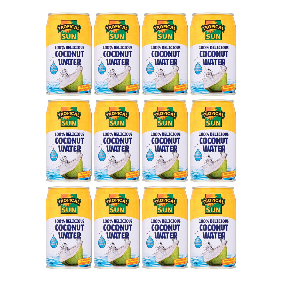 Tropical Sun 100% Delicious Coconut Water 330ml (Pack of 12)