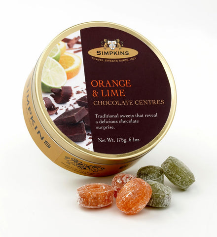 Simpkins Chocolate Orange and Lime Travel Sweets (Pack of 6)