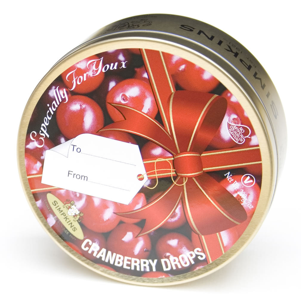 Cranberry Drops Ribbon Gift Tin
