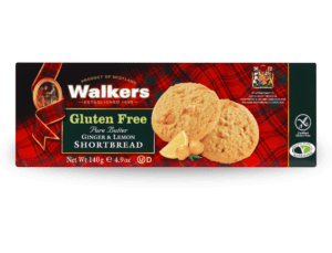 Walkers Gluten Free Ginger & Lemon Shortbread 140g (Pack of 12)