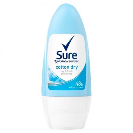 Sure Women Cotton Dry Roll-on Antiperspirant Deodorant 50ml (Pack of 6)