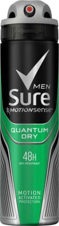 Sure Men Quantum Dry Anti-Perspirant Aerosol Deodorant 150ml (Pack of 6)