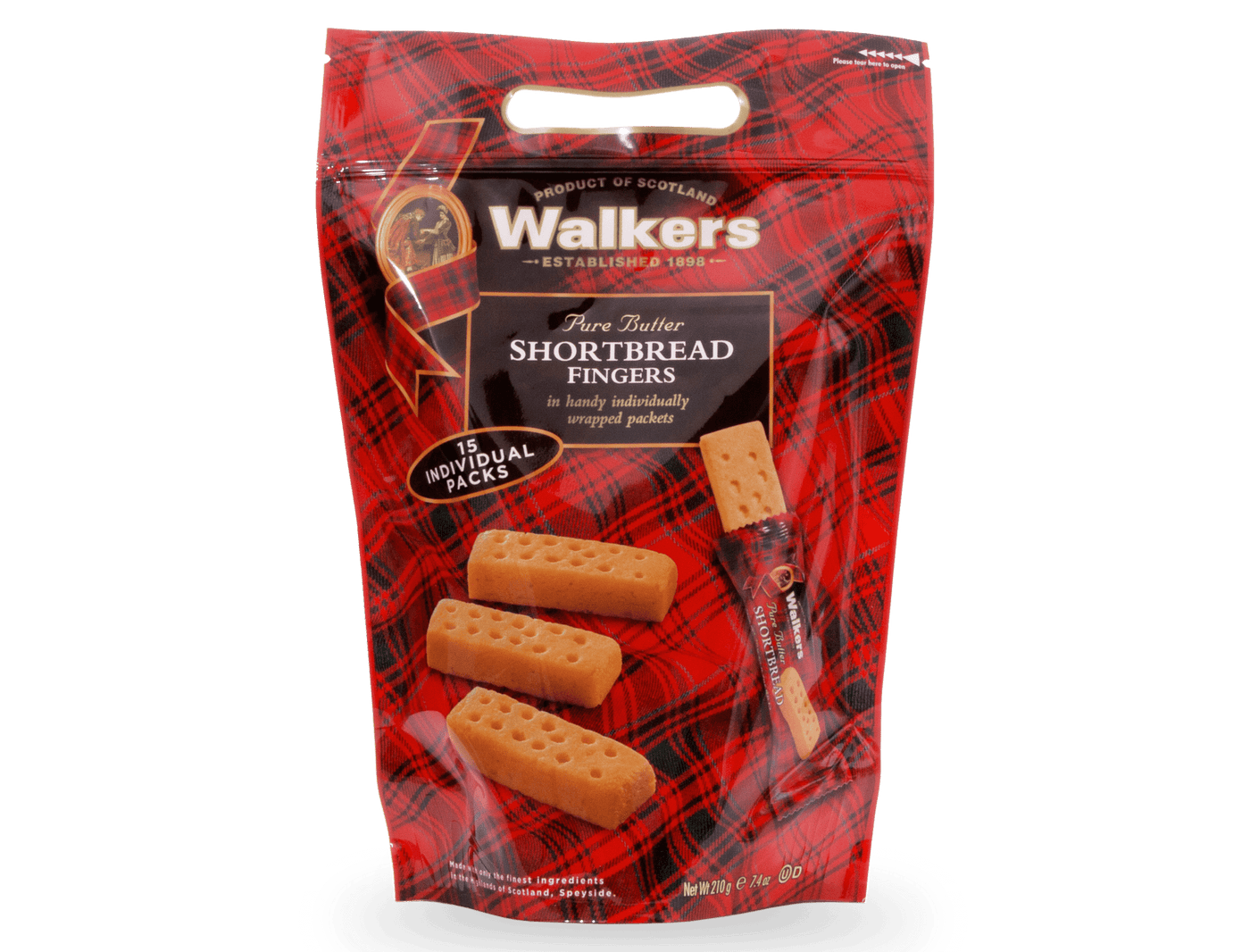 Walkers Shortbread Finger Sharing Bag 210g (Pack of 12)