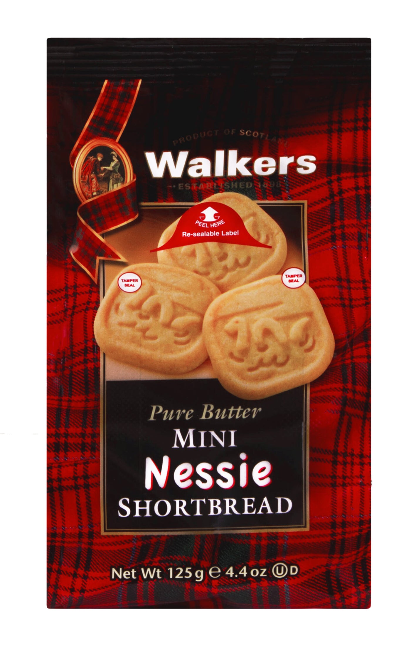 Walkers Mini Nessie Shortbread 125g Bag (Pack of 12)  