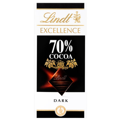 Lindt Excellence Dark 70% Cocoa Chocolate Bar 100g
