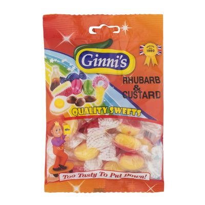 Ginni Rhubarb & Custard 140g (Pack of 10)