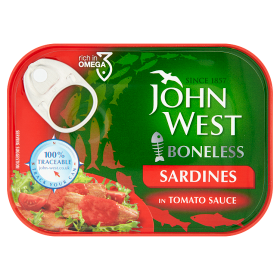 John West Boneless Sardines in Tomato Sauce 95g (Pack of 12)
