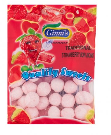 Ginni Bon Bons Strawberry 110g (Pack of 10)