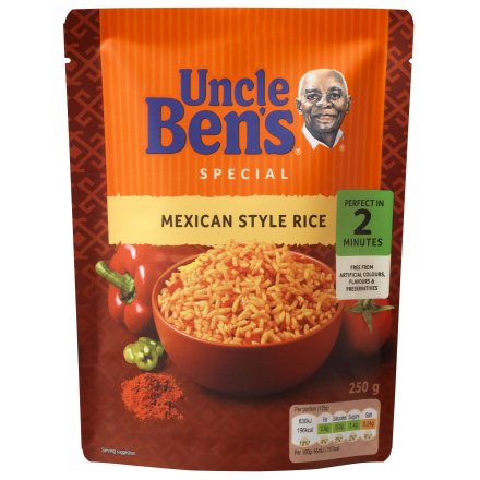 Uncle Bens Spicy Mexican Express Rice RTH 250g (Pack of 6)