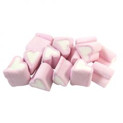 Kingsway Pink & White Mini Heart Mallows 100g Bag