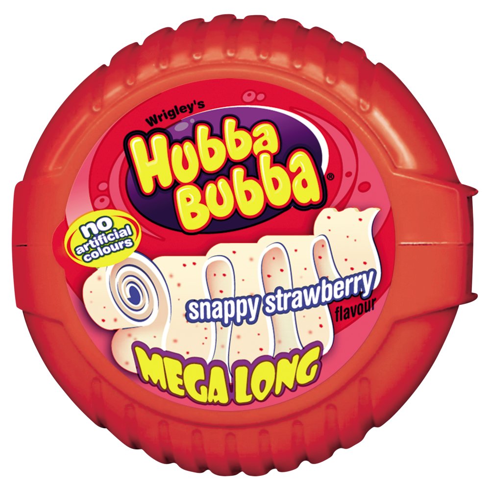 Hubba Bubba Snappy Strawberry Bubblegum Mega Long Tape 56g