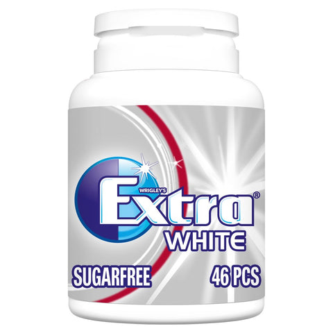 Extra White Chewing Gum Sugar Free Bottle 46 Pieces