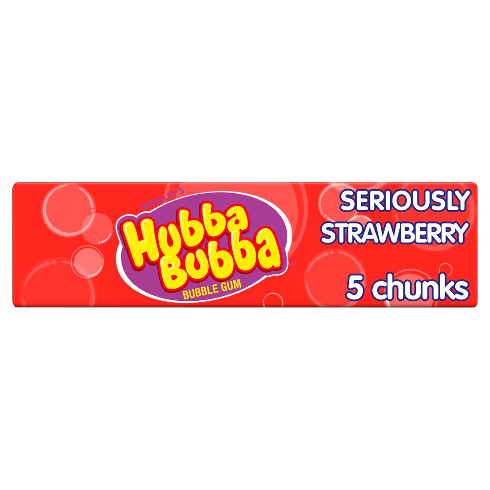 Hubba Bubba Seriously Strawberry Bubblegum 5 Chunky Chews