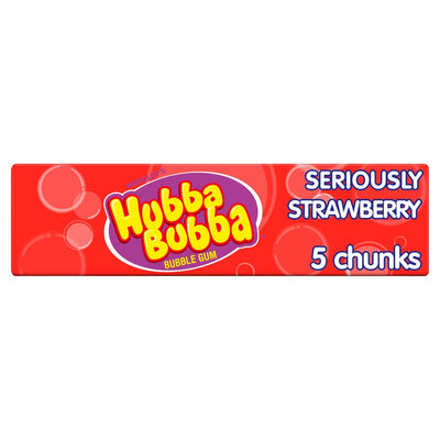 Hubba Bubba Seriously Strawberry Bubblegum 5 Chunky Chews