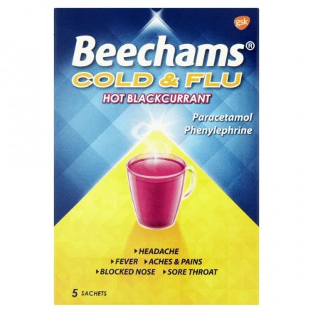 Beechams Cold & Flu Hot Blackcurrant (Pack of 6)