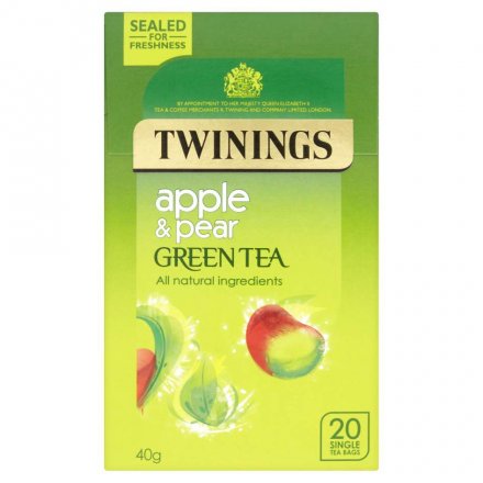 Twinings Pear And Apple Green Tea - 20 Teabags (Pack of 4)